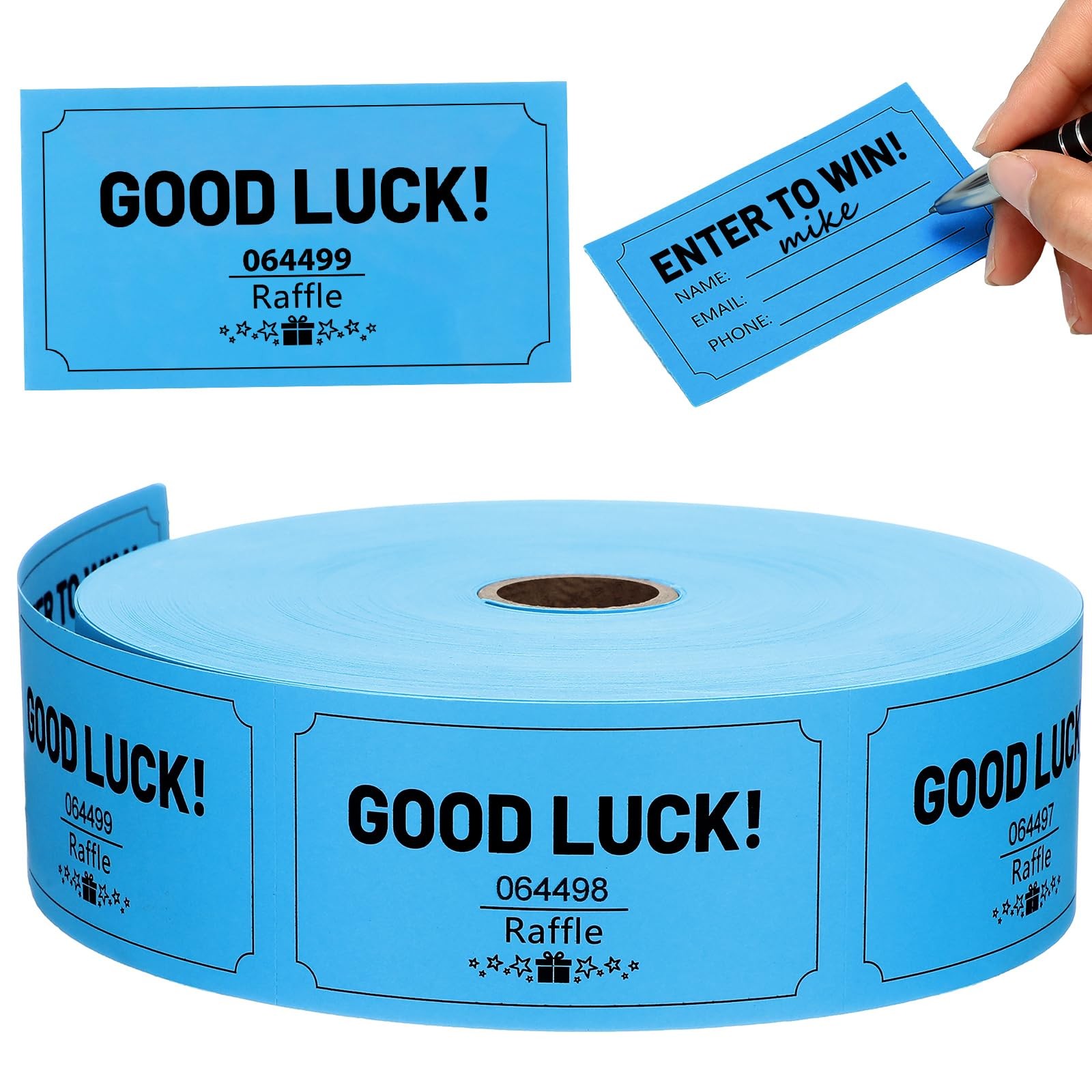 504 Sheets 5 Bid Raffle Ticket Chinese Auction Events Church Basket Light Green gallery