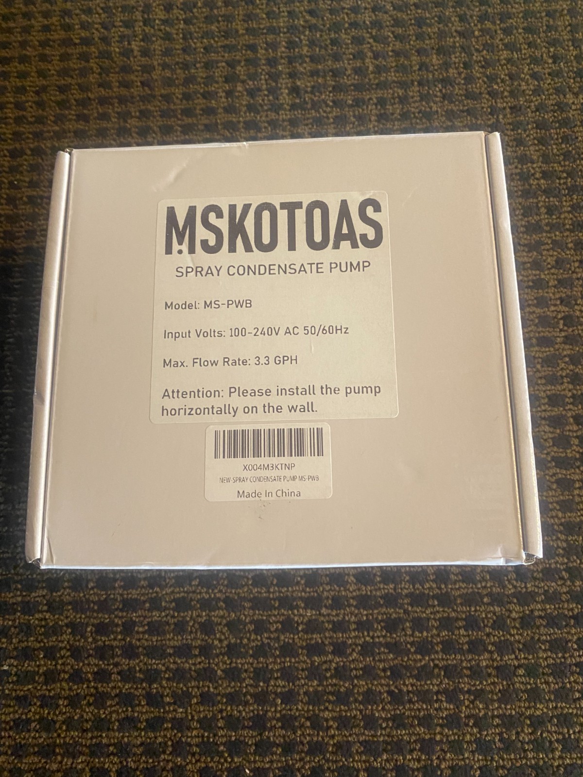 MSKOTOAS MS-PWB Spray Evaporative Condensate Pump 3.3 GPH 100-240V gallery