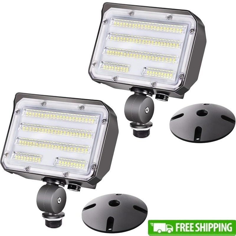 60W LED Flood Light Dusk Dawn Photocell 7800LM Waterproof IP65 50000hrs New gallery
