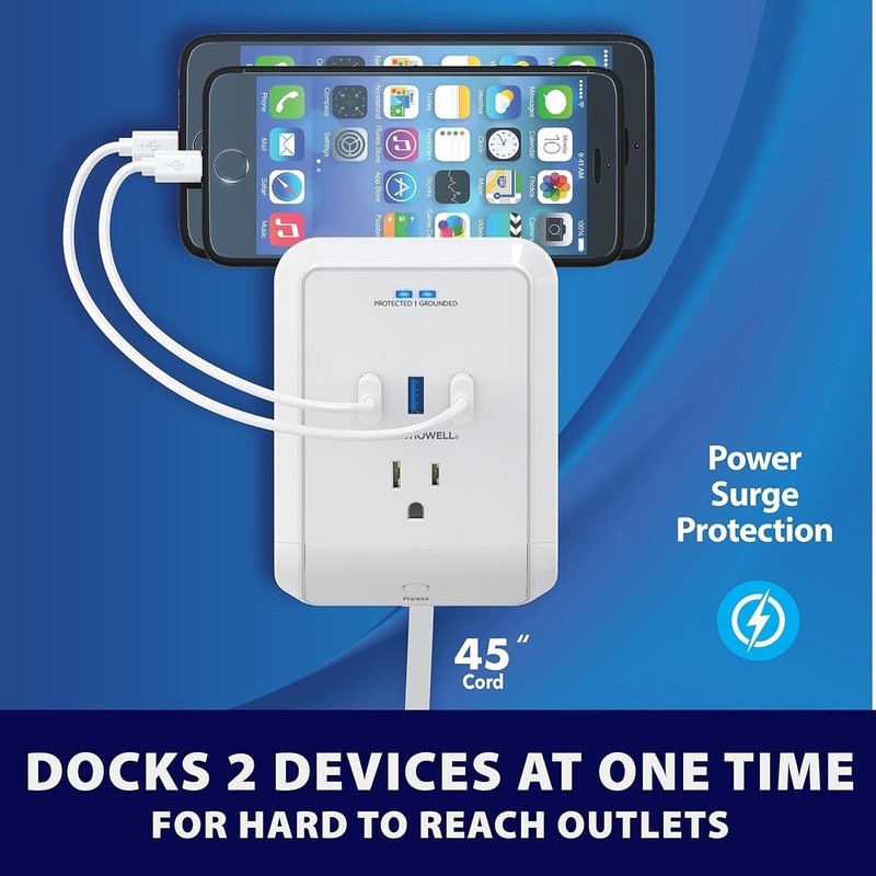 Bell + Howell Power Pro Outlet Extender–3 AC Outlets 3 USB Ports 4 ft Ext. cord gallery
