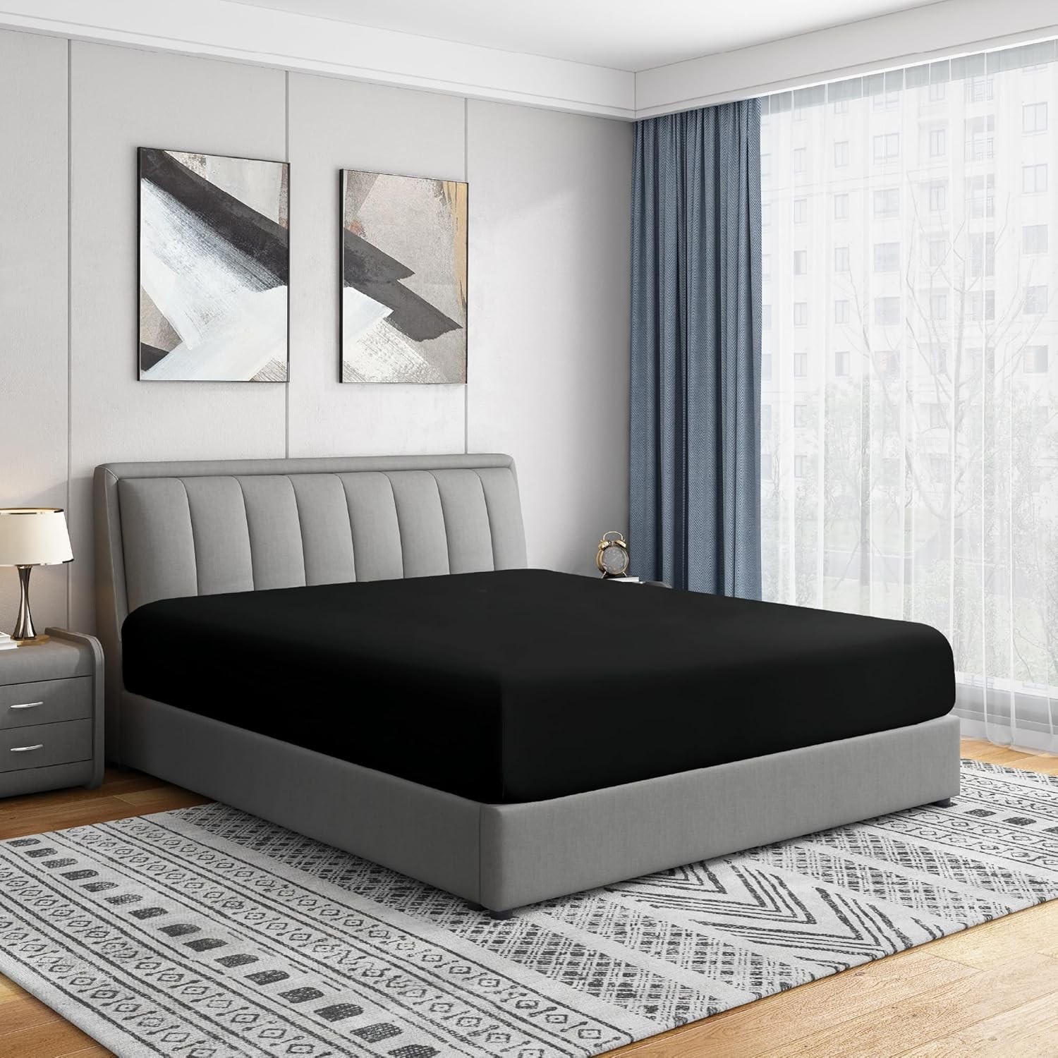 Swift Home Ultra Soft Easy Fit Deep Pocket Wrinkle Resistant Fitted Sheet 14" gallery