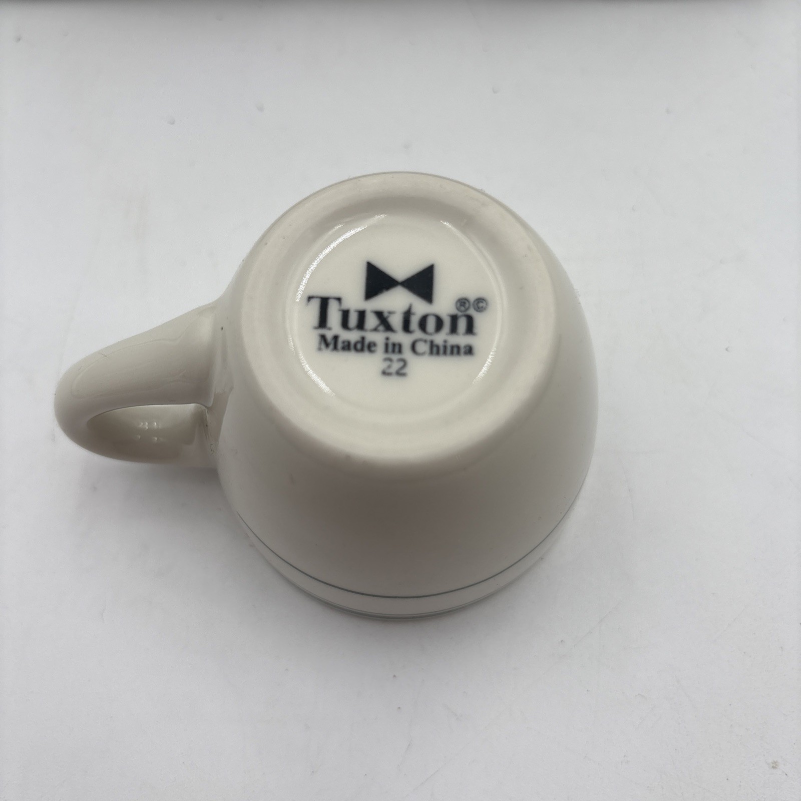 Tuxton Restaurant Ware Expresso Cups Green Ivory 22 New 6 Piece Set gallery