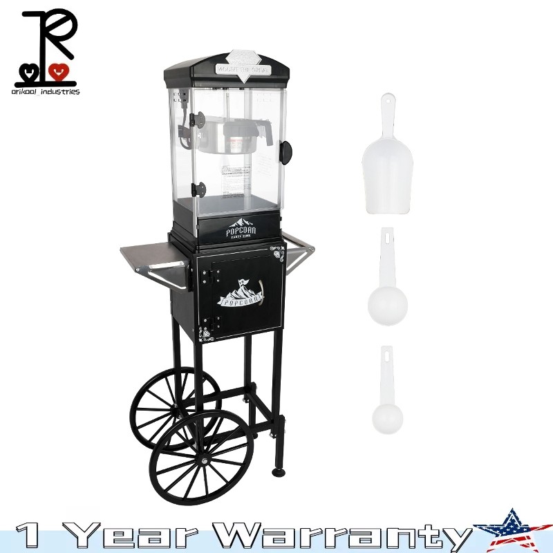 Popcorn Machine w/ Cart, Wheels & 10-Ounce Kettle Popcorn Maker 3 Plastic Spoons gallery