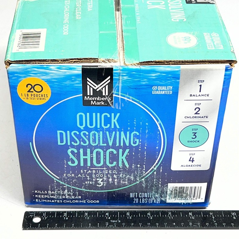 MEMBER'S MARK Quick Dissolving Shock 20lb with 10 Test Strips Blue gallery