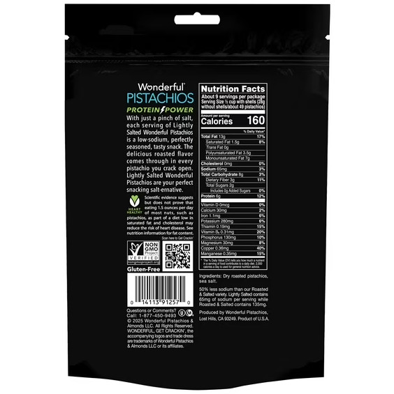 Wonderful Pistachios In-Shell Lightly Salted Nuts, 16 Ounce Bag gallery