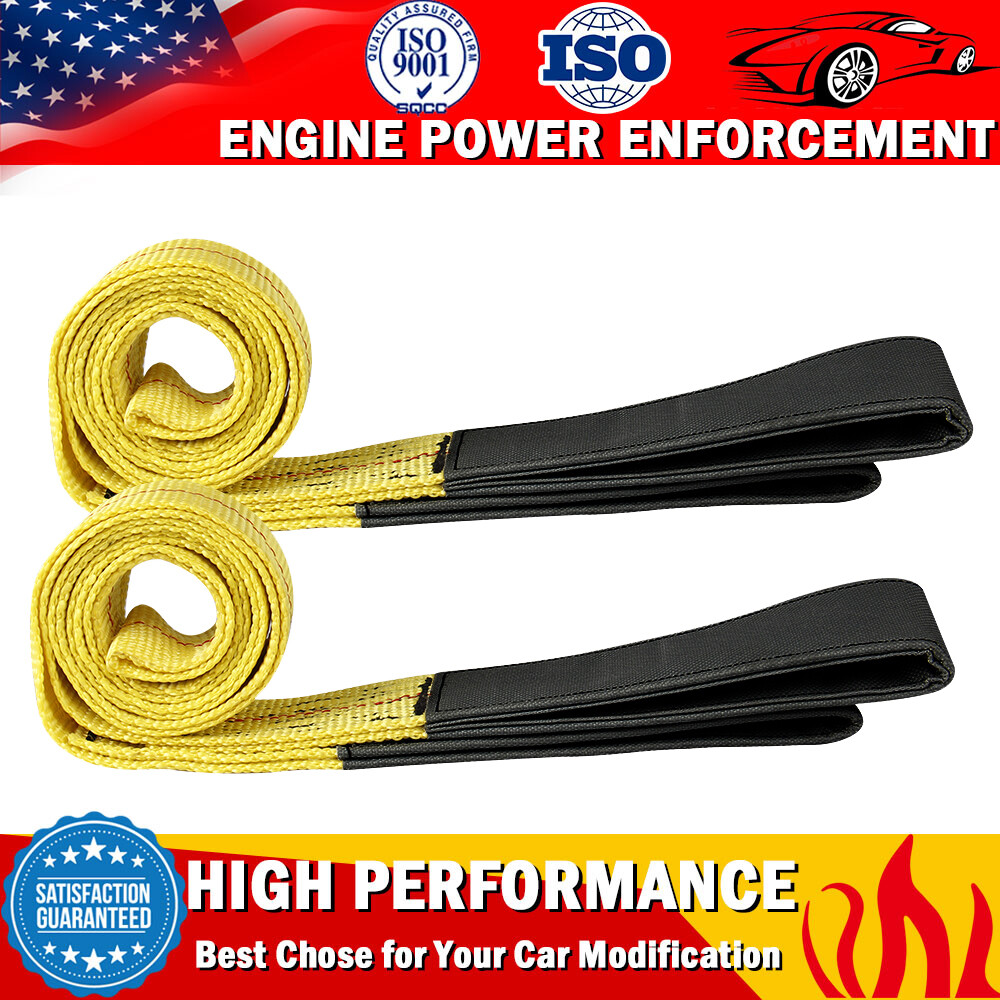 2Pc 6' x 2" Nylon Web Sling Lift Tow Strap Heavy Duty 10000LBS Max Lifting Hoist gallery