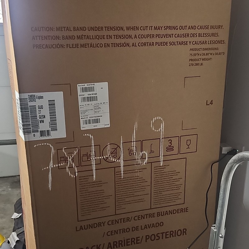 GE GUD27GESNWW White Electric Stackable Washer Dryer Cycle Status Deep Fill gallery