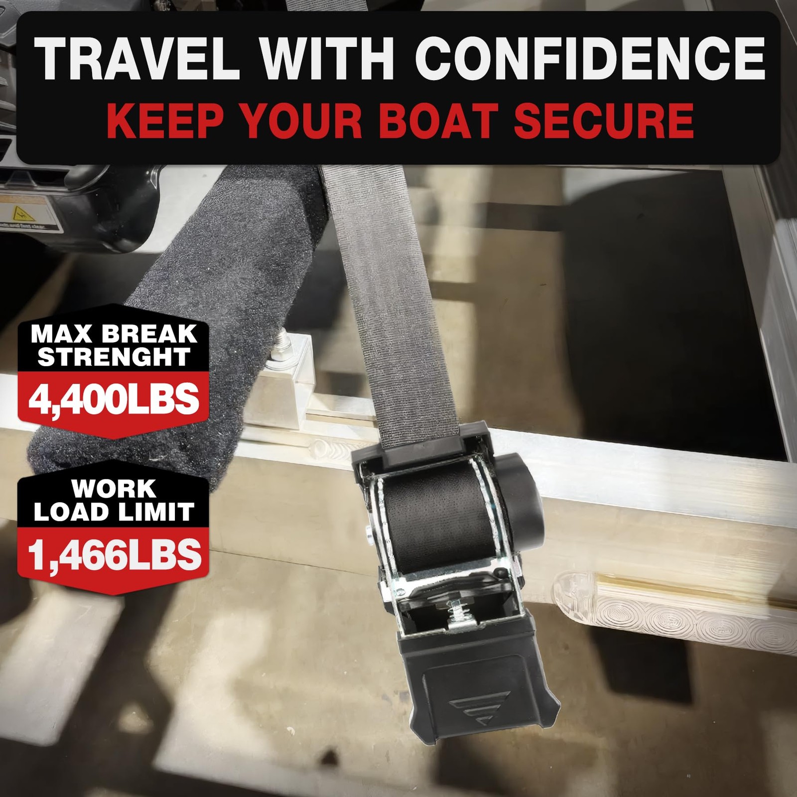 Retractable Boat Tie Down Straps-2" x 6ft Heavy Duty Transom Strap,Trailer Bo... gallery