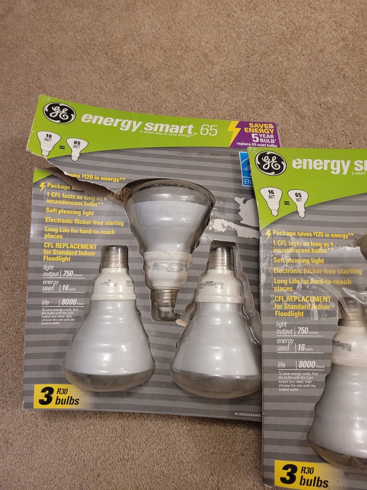 3 GE 65W LED Floodlight Bulbs Using Only 16W- ‎LED10DR30EG. Life 8000 Hours. gallery