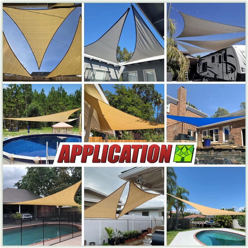 ColourTree Triangle Right Angle Sun Shade Sail Canopy Fabric Outdoor Patio gallery