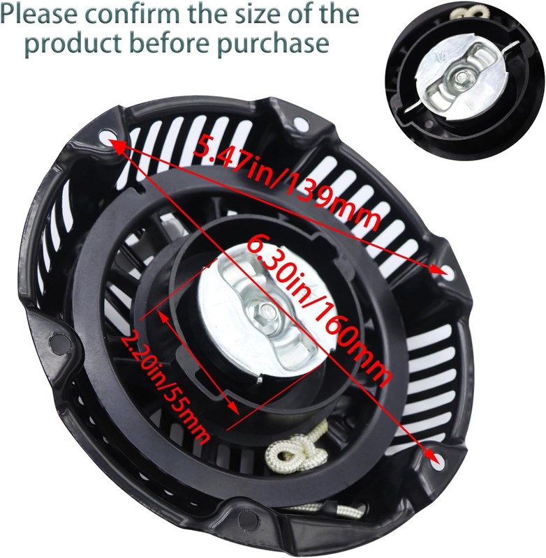 208Cc Pull Start Assembly Recoil Starter Compatible with for Briggs and Stratton gallery