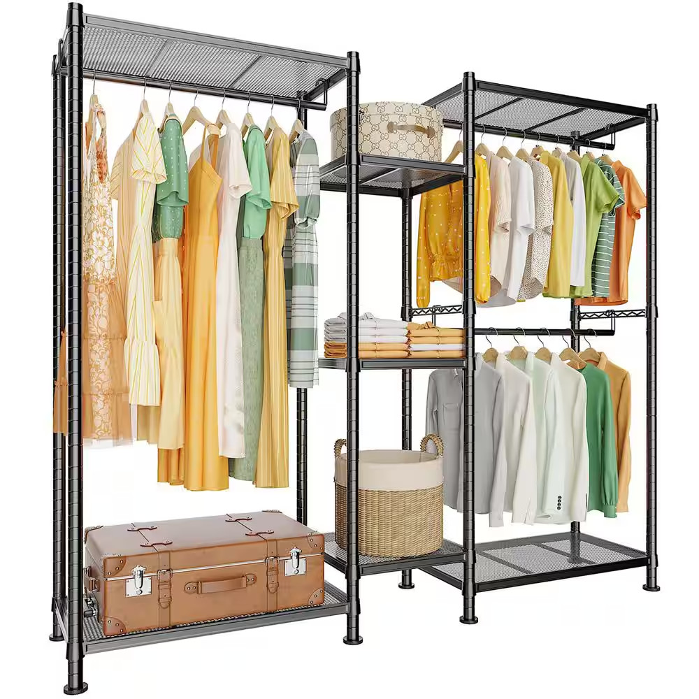 Black Metal Garment Clothes Rack 70 In. W X 77 In. H gallery
