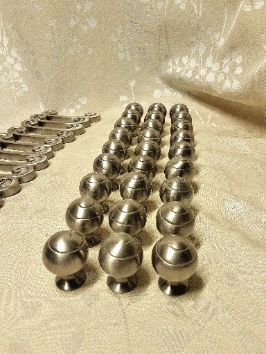 Lot of 37 Handles, Knobs, Drawer Pulls Brushed Nickel Silver Hardware gallery