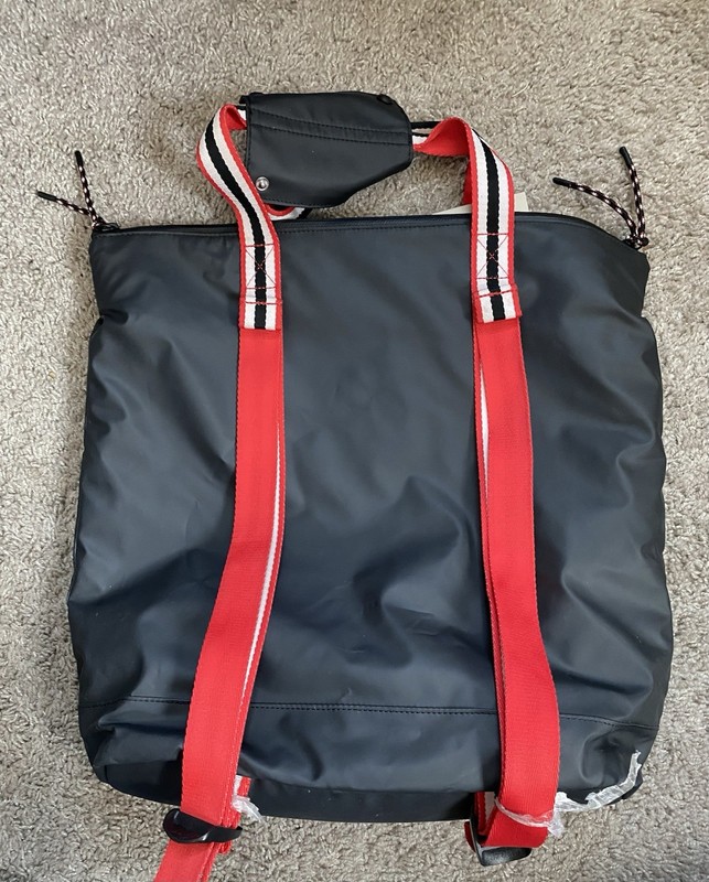 NWT Hunter Boot Brand Black Rubberized Original Lightweight Tote Bag Backpack 2