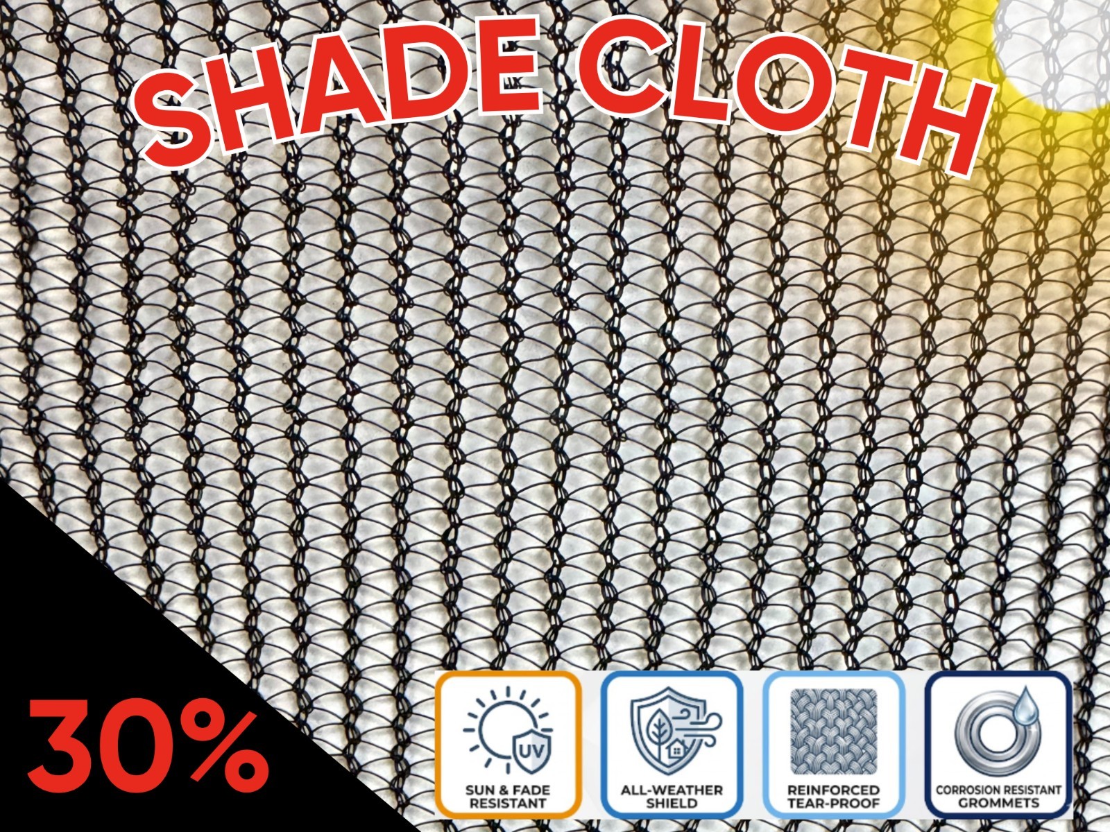 Heavy-Duty 30% BLACK Shade Cloth Professional Grade FREE SHIPPING SUPER SALE gallery