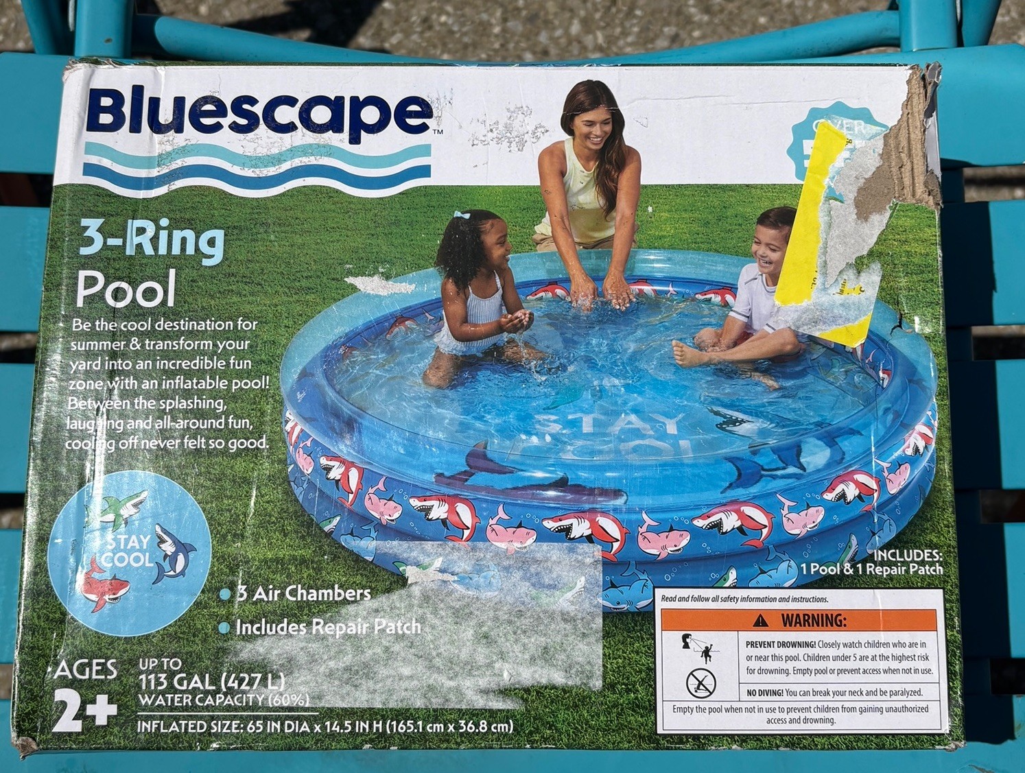 Bluescape Blue Shark Inflatable Swimming Pool for Kids Round Age 2+ 113 Gallon gallery