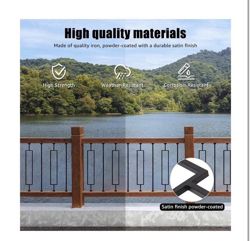16 Pack Rectangular Hollow Stair Spindles 44 Inches, 1/2" Iron Balusters for ... gallery