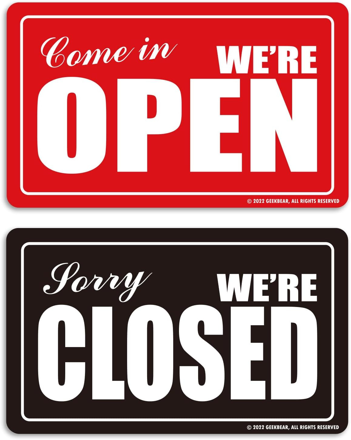 Open Closed Sign for Business - Acrylic, Double Sided, 9.8 x 5.9 in (01. Red & B gallery