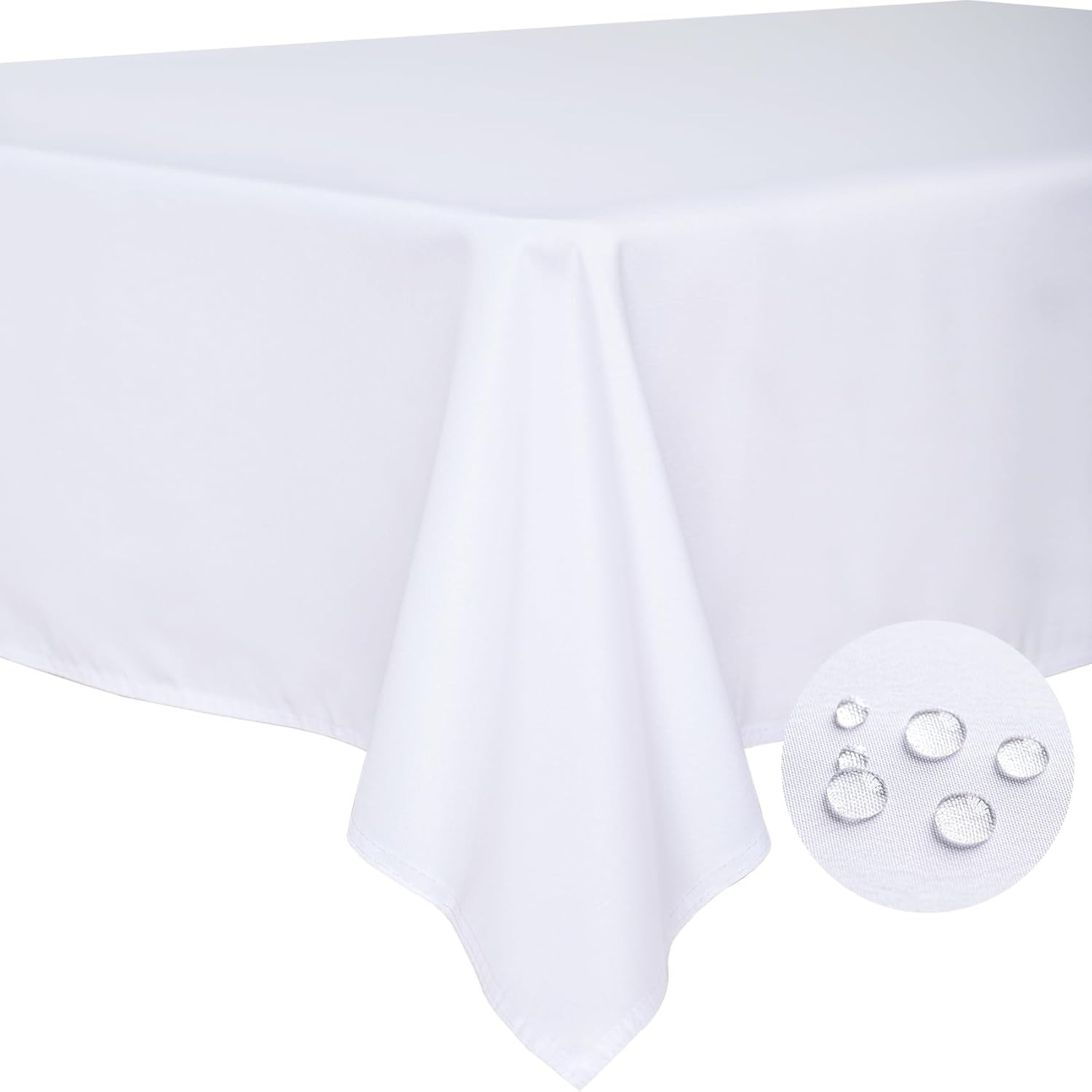 BYDOLL Table Cloth White 60X84 Inch Tablecloth for 6 Foot Rectangle Tables Outdo gallery