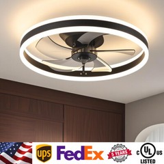 20″ Ceiling Fan Light Kit Flush Mount LED Lamp with Remote APP Control Dimmable