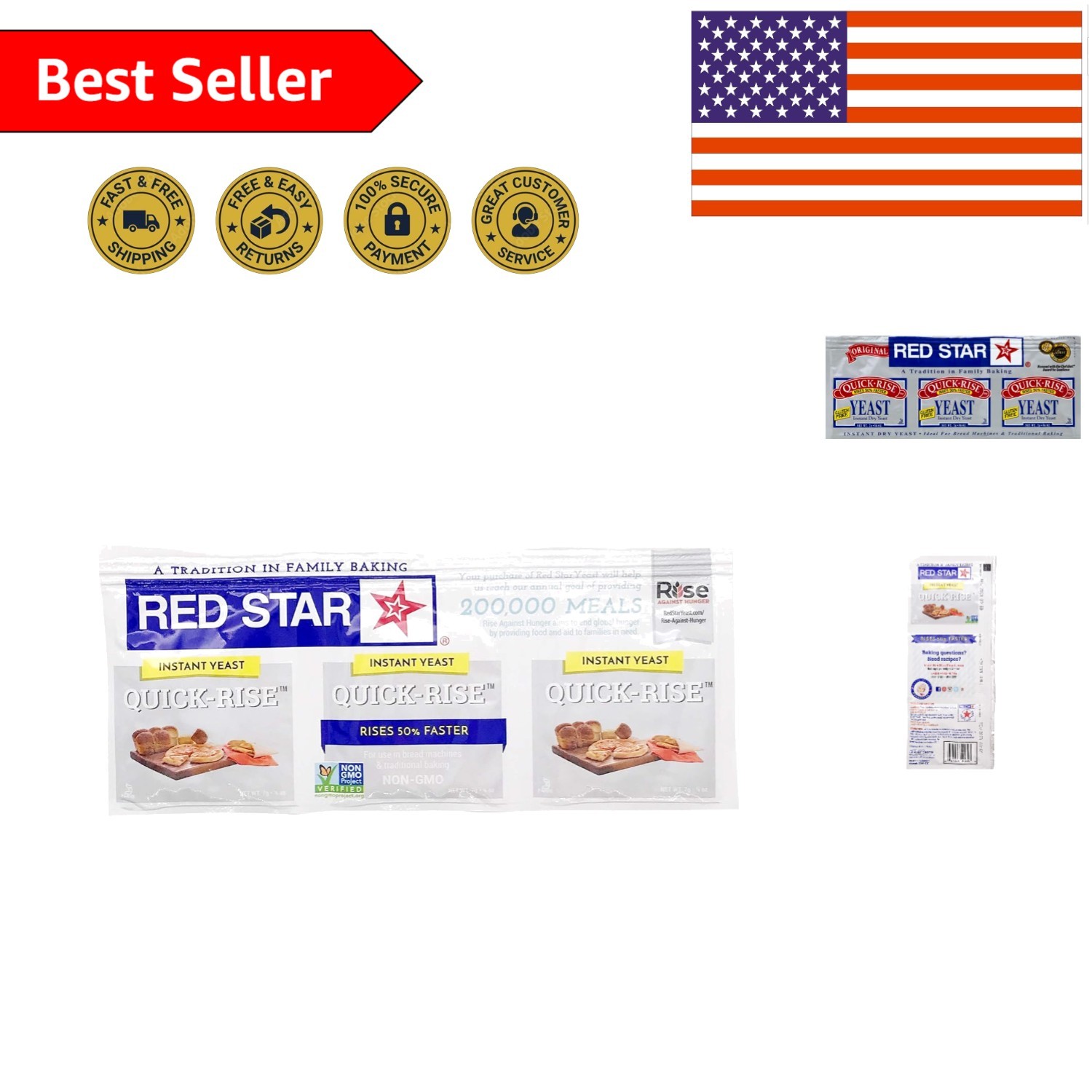 3 ct Instant Dry Yeast - Perfect for Gluten-Free Baking & Bread Machines gallery