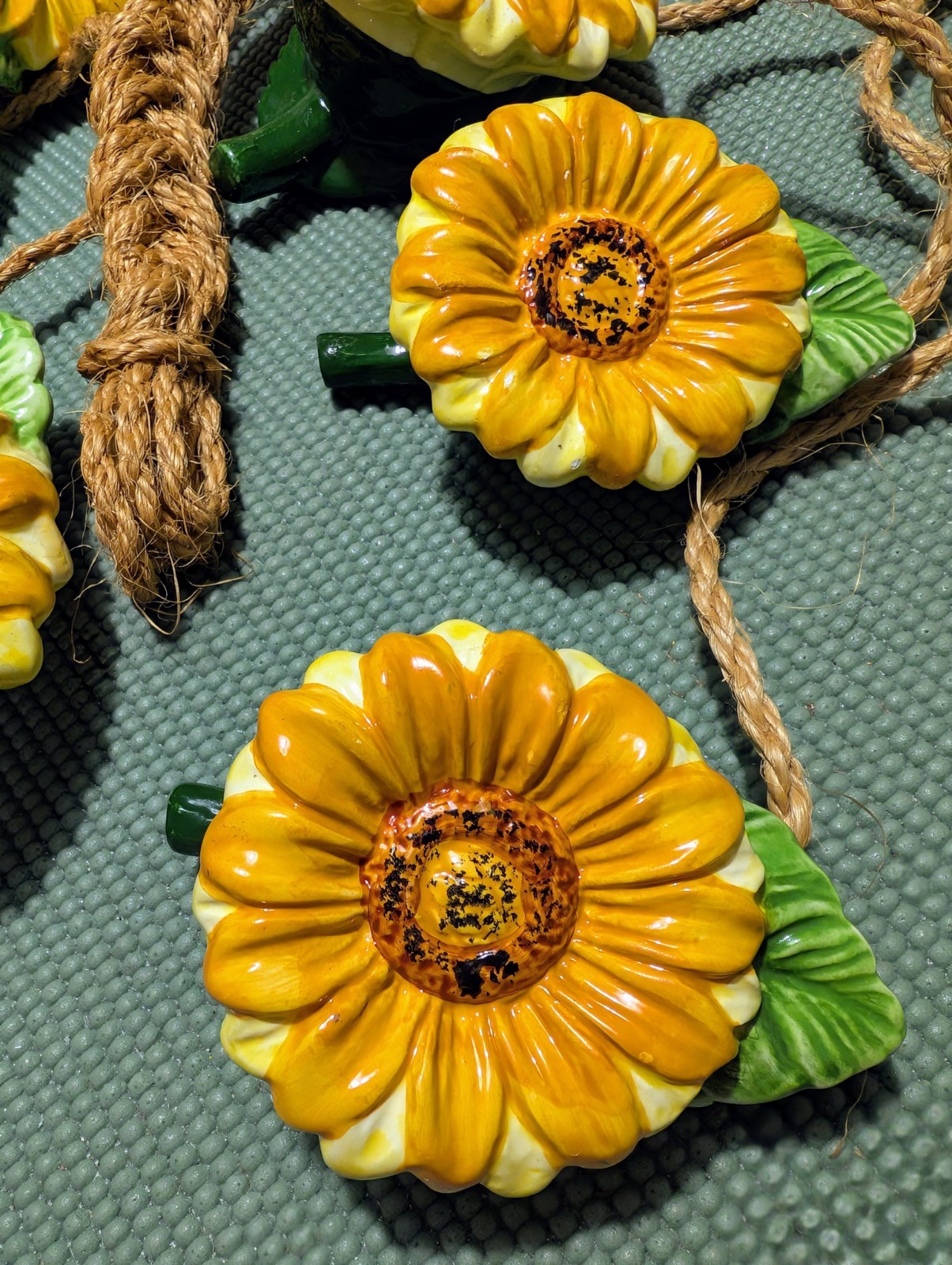 KMC Sunflower Hand Painted Fine Ceramicware 9pc Hanging Decoration gallery