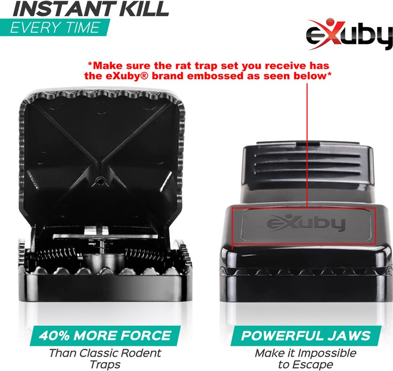 Large Powerful Rat Traps (4 Pack) - Kills Instantly with Powerful Steel Spring gallery