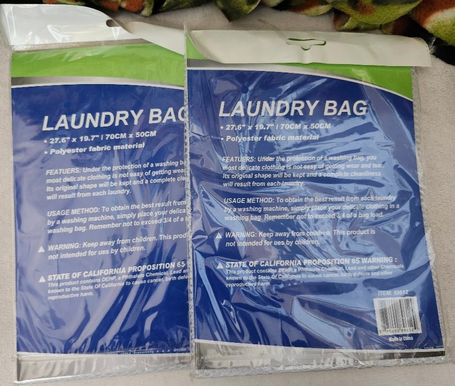 2 Pack Of Laundry Bag Polyester Fabric Material (27.6" by 19.7"), Brand New gallery