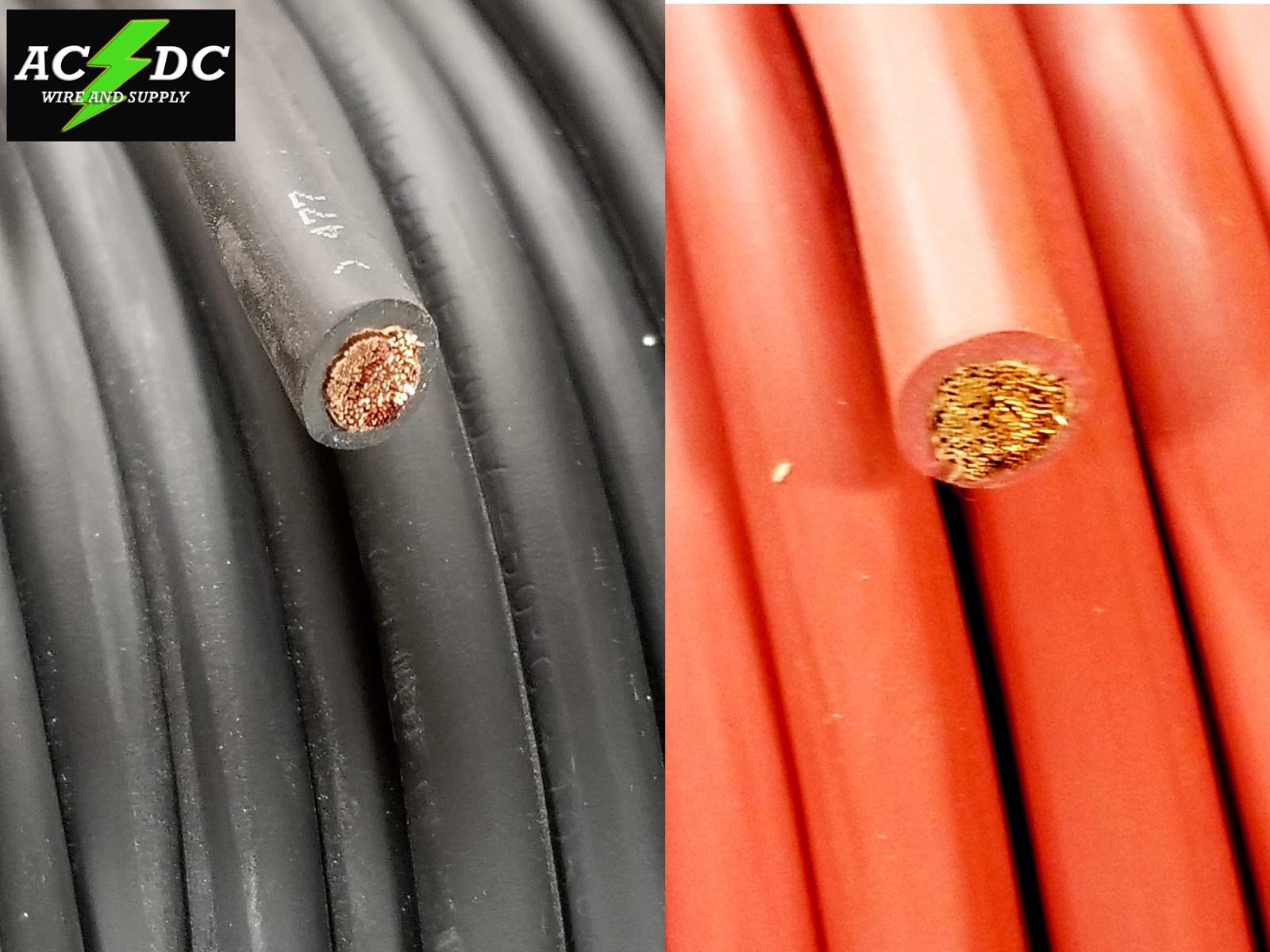 1/0 AWG WELDING BATTERY CABLE WIRE RED BLACK SAE J1127 COPPER CAR SOLAR LEADS gallery