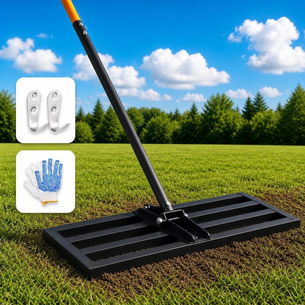 30" x 10" Leveling Rake for Backyard Leveling Kit, 6.5FT Heavy Duty Lawn gallery
