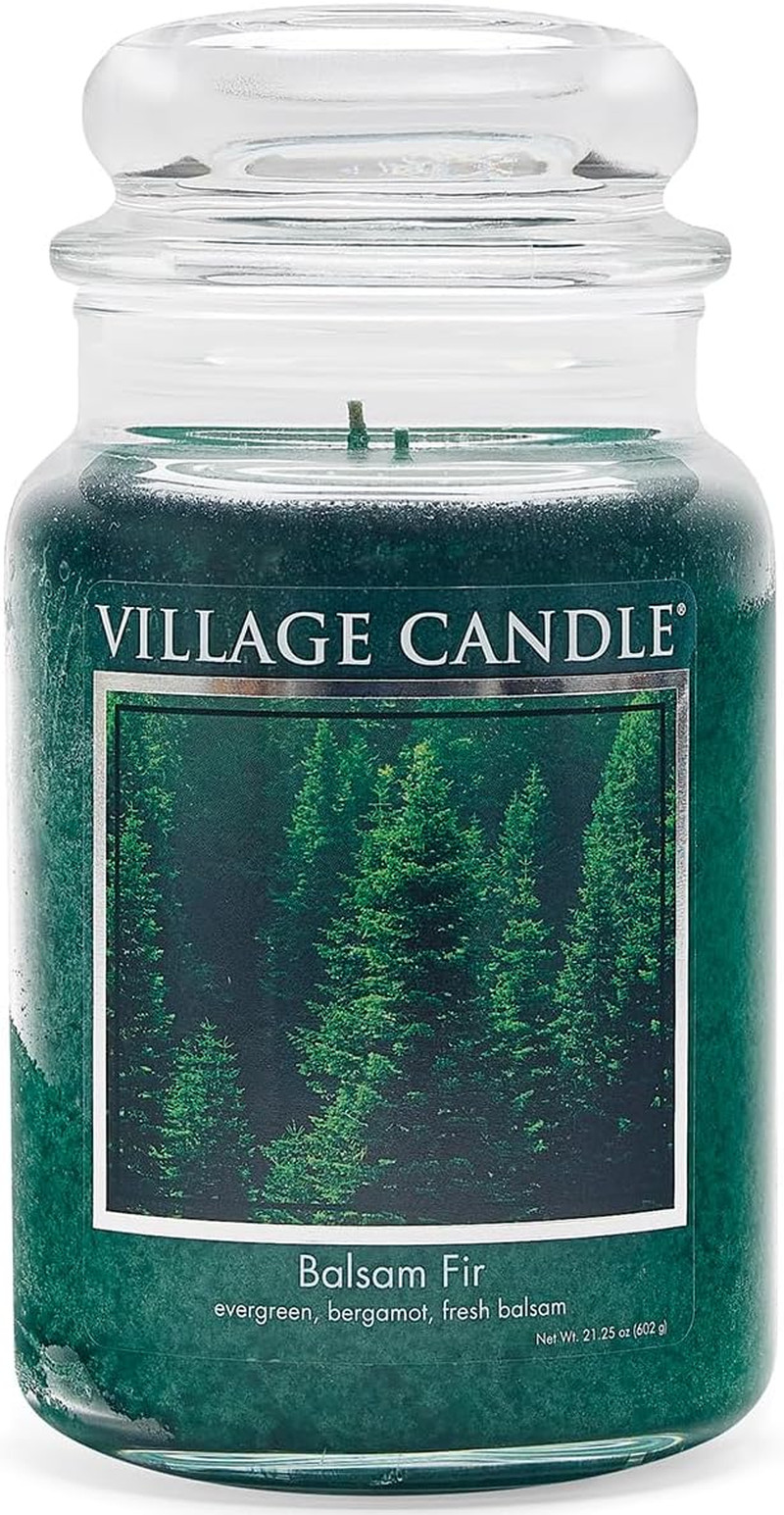 Balsam Fir Scented Candle in Large Apothecary Jar 21 25 oz Green gallery