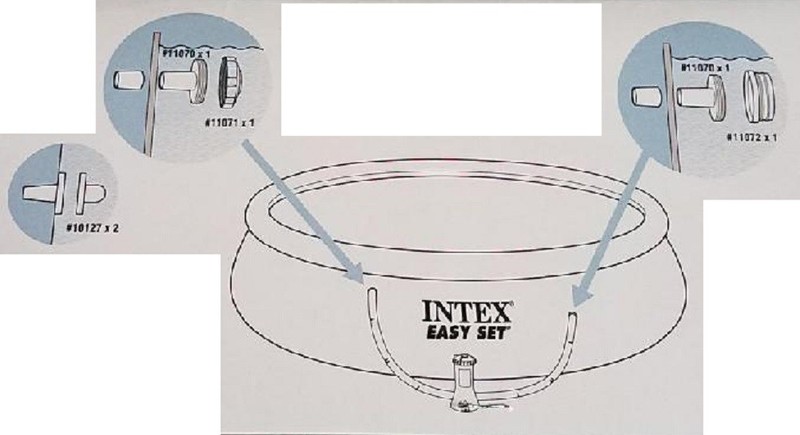 Intex quarter inch Small Pool Strainer Connector INLET OUTLET gallery