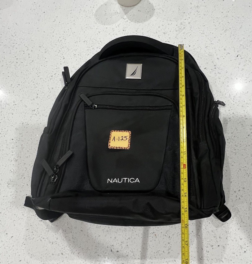 Nautica Logo Padded Back & Straps Polyester Backpack Black 3