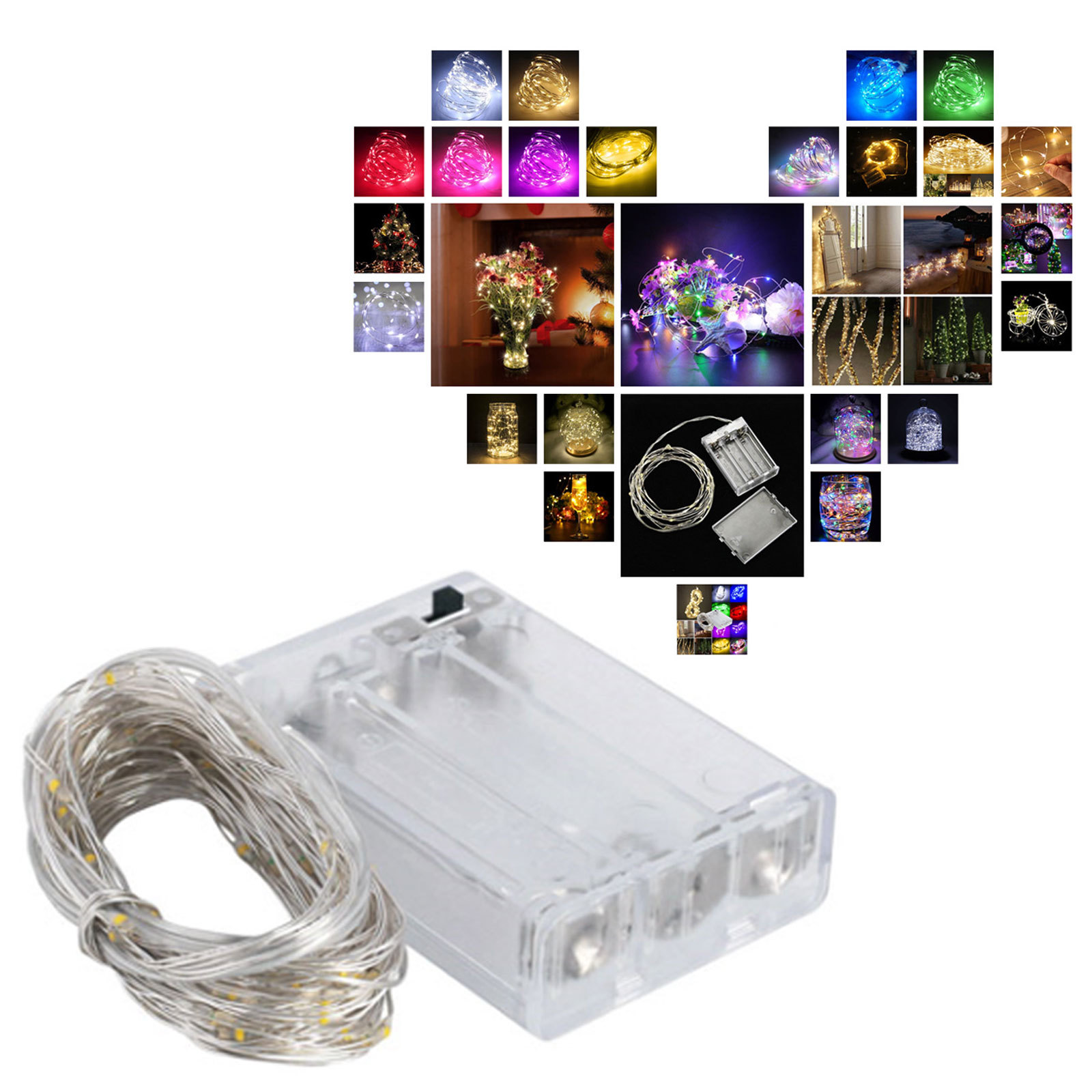 1M - 10M LED String Fairy Lights Copper Wire Battery Powered Festival DIY Decor gallery