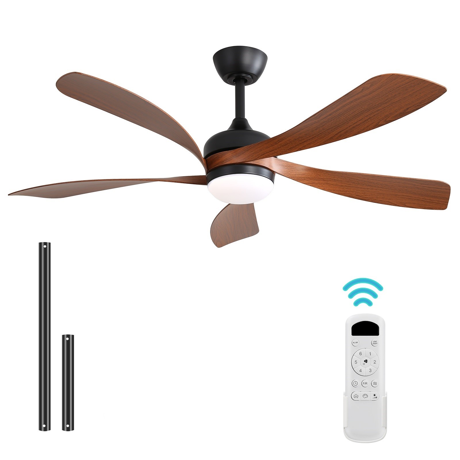 Modern Propeller Ceiling Fan with Remote & Integrated LED Light & Reversible DC gallery
