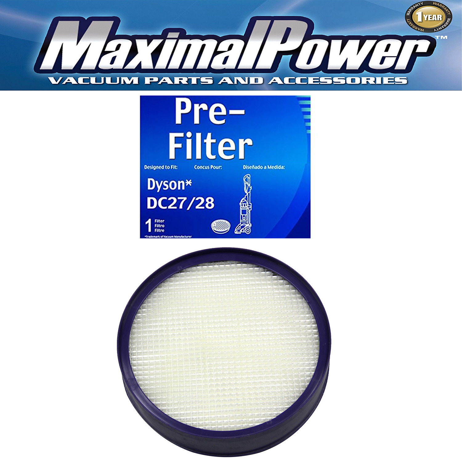 MaximalPower Washable & Reusable Post HEPA Filter for Dyson Vacuums DC27/DC28 gallery