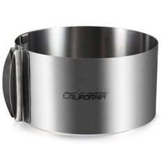 Cake Mold-Cake Ring-Adjustable Round Stainless Steel 6 to 12 Inch Silver