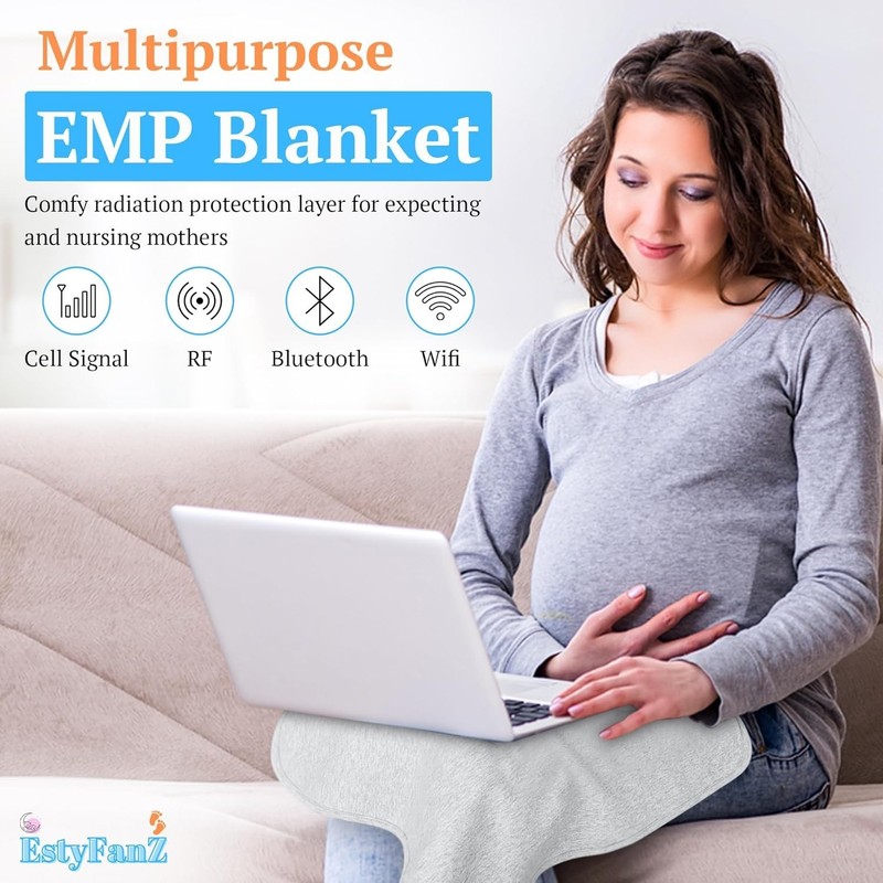Gray Faraday Blanket EMF Blocking Radiation Shield Laptop Phone Home gallery