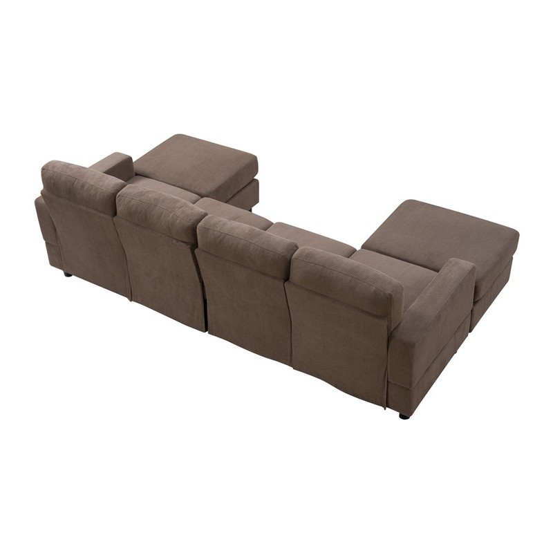 U-Shaped Sectional Modular Sofa Couch w/ Ottoman, Upholstered Corner Sofa Lounge gallery