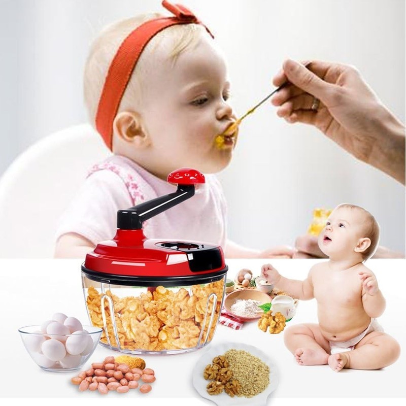 Multi Functional Manual Food Processor 8 Cup Hand powered Crank Chopper Mincer gallery