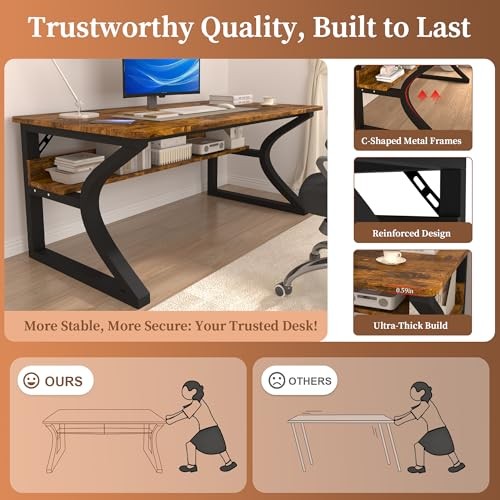 Computer Desk, 47 X 20 inch Computer Desk, 47in-Rustic Brown Rustic Brown gallery