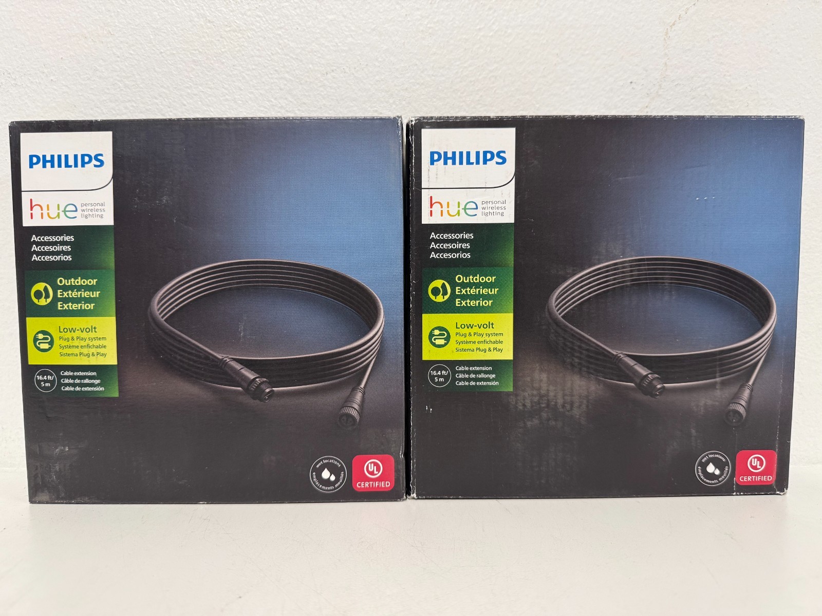 2 PACK- NEW - Philips Hue 16 ft Outdoor Low Voltage Cable Extension 1742430VN gallery