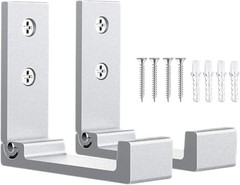 2PCS Folding Wall Hooks Bearing Load 33lb/15kg Wall Mounted Heavy Silver-2 Pack