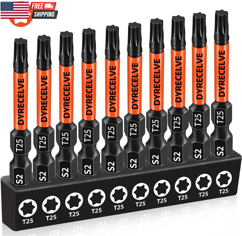 12-Pack Impact Security Torx Bit Set (T5-T40) 3-Inch Long, S2 Steel, Professiona gallery