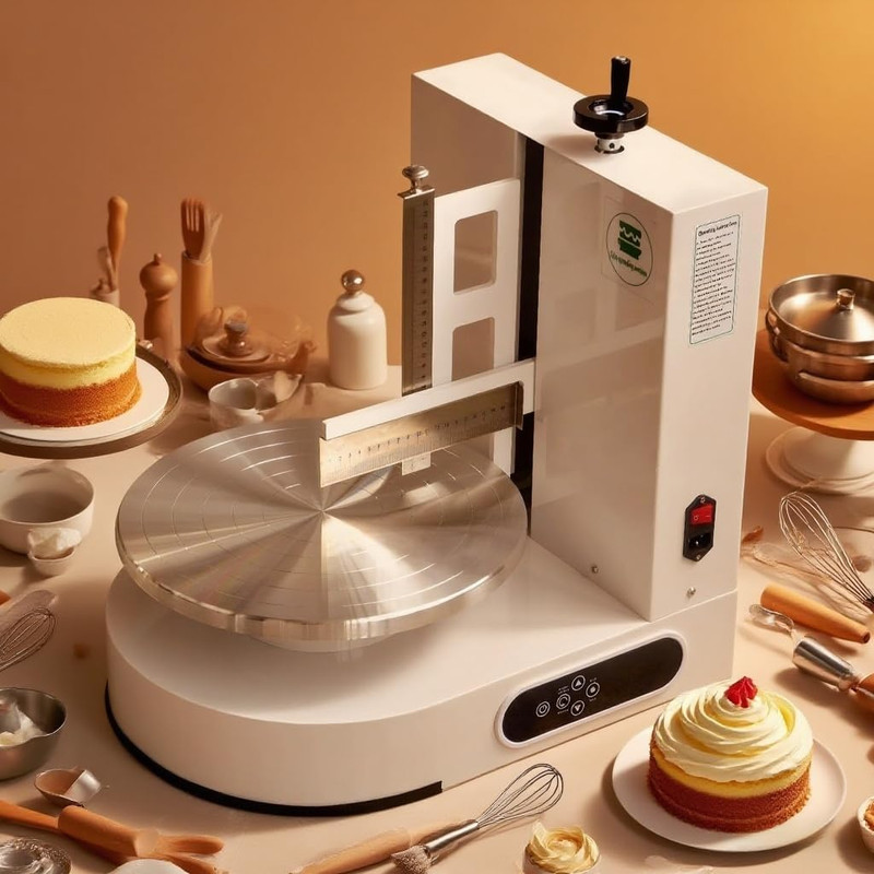 Cake Smoothing Machine with Turntable & Graduated Scraper for Perfect Finishes gallery