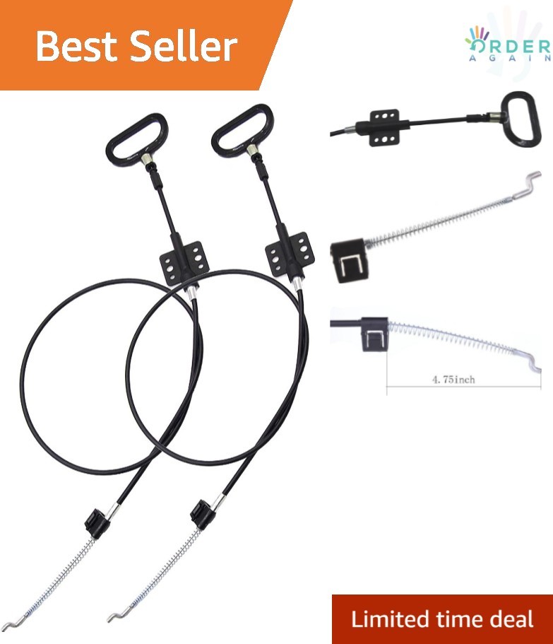 Recliner Release Cable Set Black Alloy Steel 36.5" Length S Hook Handles gallery
