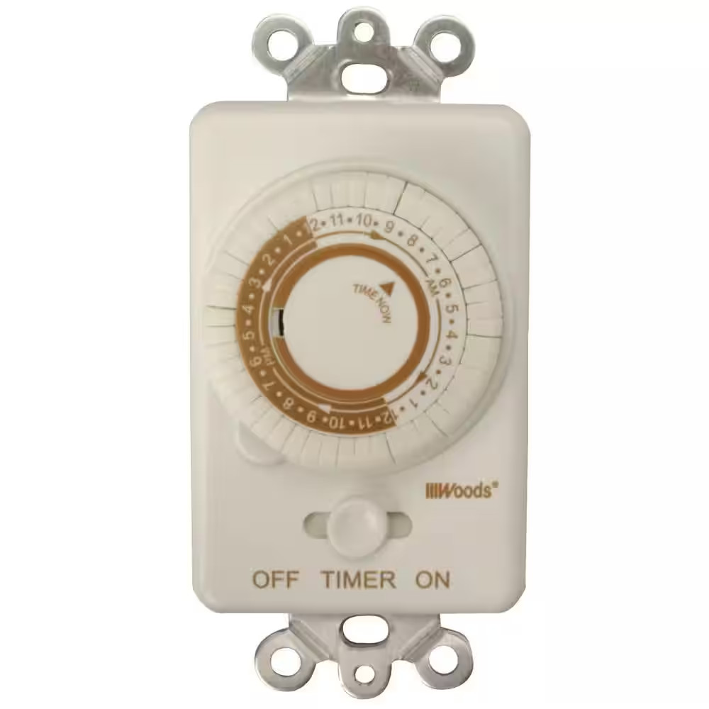 20-Amp 24-Hour In-Wall Programmable Mechanical Timer, White gallery