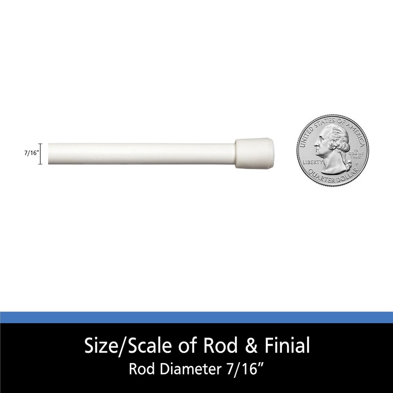 Mainstays 28-48 in. Adjustable Spring Tension Curtain Rod, 7/16 in. White Finish gallery