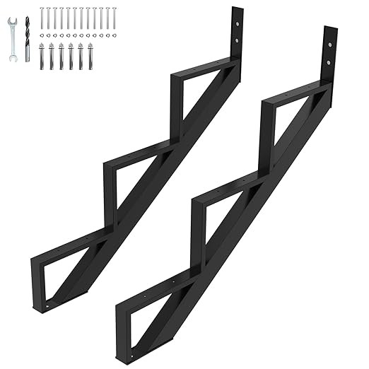 Steel Stair Riser 2-Pack 3 Step Stringers for Deck Outdoor Steps gallery