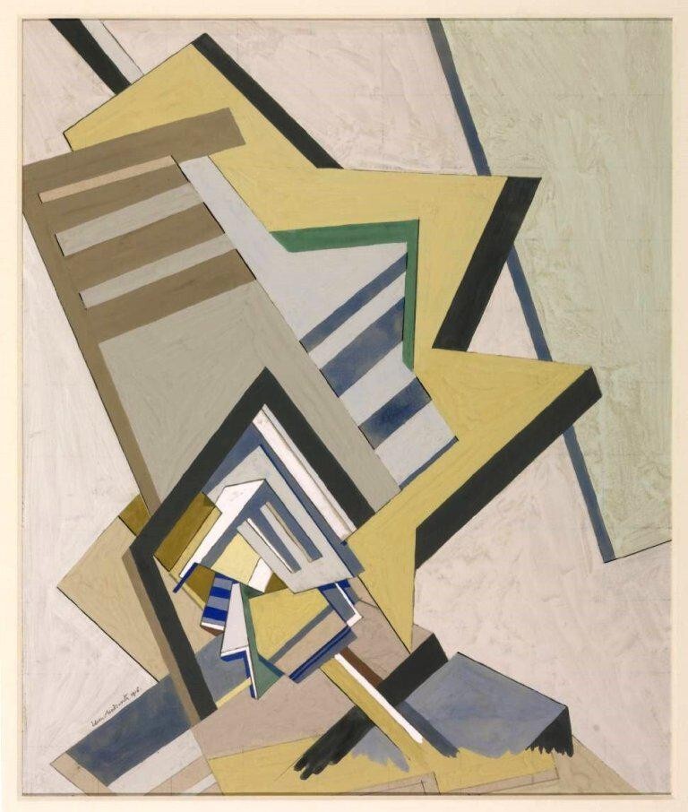 Abstract Composition Art Print Edward Wadsworth 1930 Machine Age Vorticist gallery